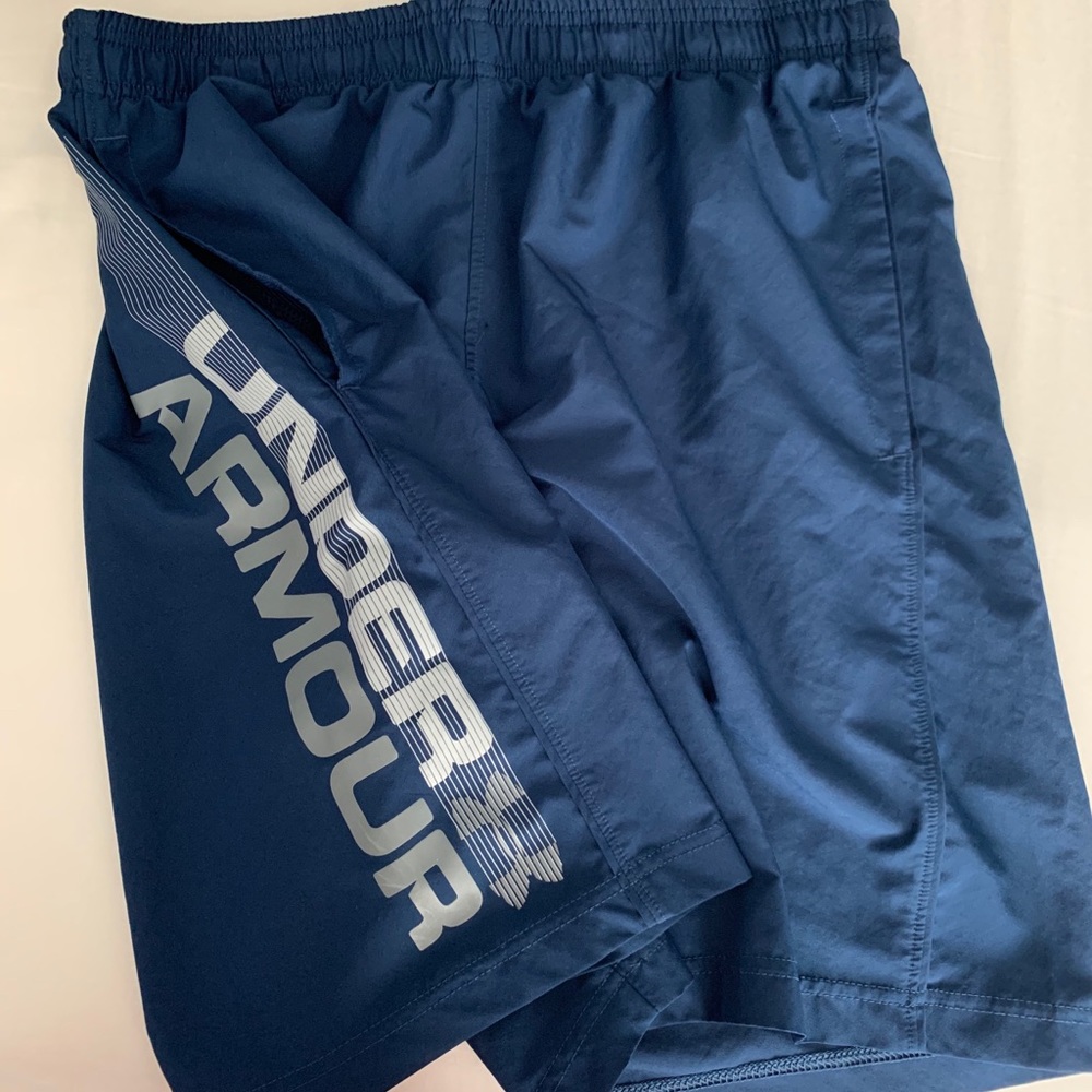 Navy Blue Mens Under Armour Athletic Shorts